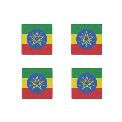 Ethiopia Flag Stone Magnet