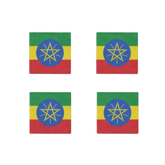 Ethiopia Flag Stone Magnet (Front)