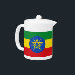 Ethiopia Flag Teapot<br><div class="desc">This Ethiopia Flag Teapot combines functionality with national pride, offering a beautiful way to serve your favorite tea while celebrating the vibrant colors and symbolism of the Ethiopian flag. The teapot features the iconic green, yellow, and red colors of the flag, along with the blue circle and star emblem, making...</div>
