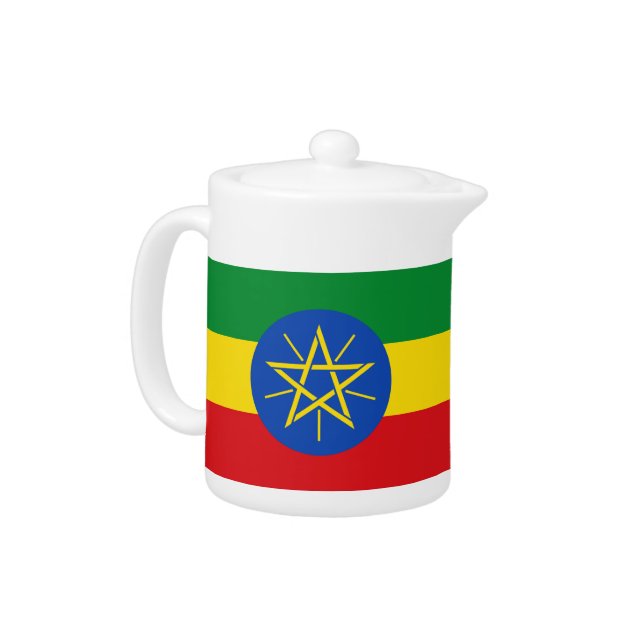 Ethiopia Flag Teapot (Left)