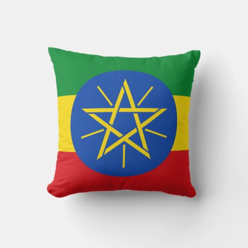Ethiopia Flag Throw Pillow
