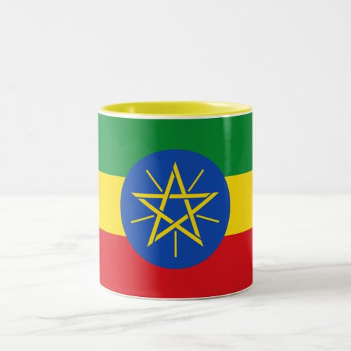 Ethiopia Flag Two_Tone Coffee Mug