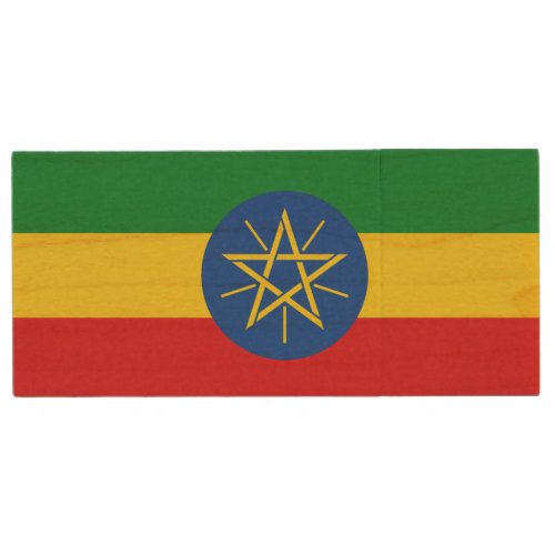 Ethiopia Flag Wood Flash Drive