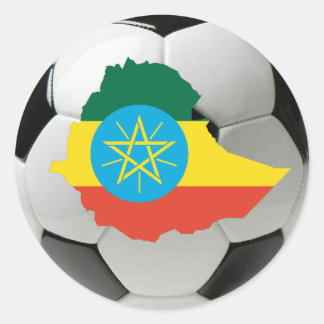 Ethiopia football soccer classic round sticker