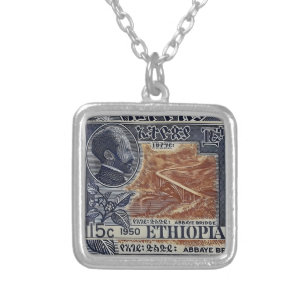 Ethiopia Haile Selassie Rasta Jah Rastafari Roots Silver Plated Necklace