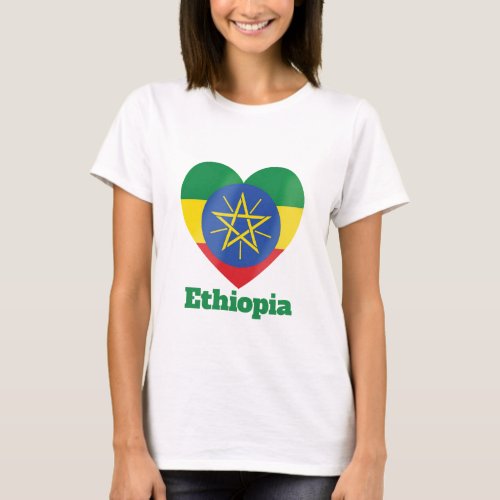 Ethiopia Heart Flag T_Shirt