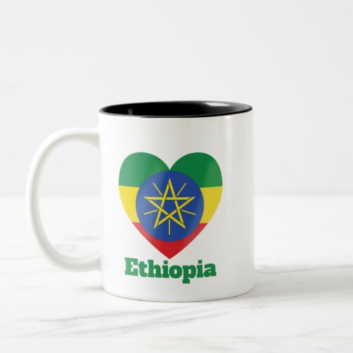Ethiopia Heart Flag  Two_Tone Coffee Mug