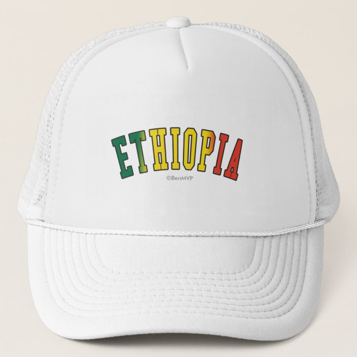 Ethiopia in National Flag Colors Hat