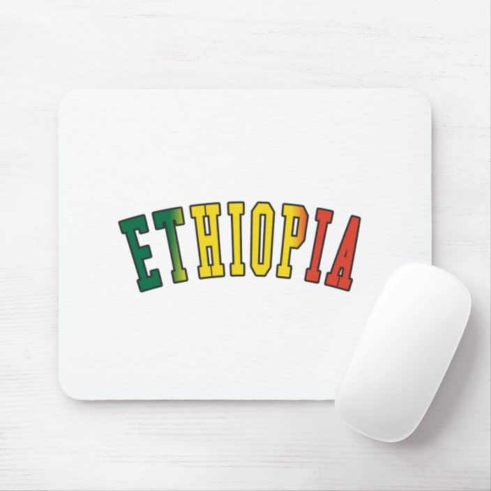 Ethiopia in National Flag Colors Mouse Pad