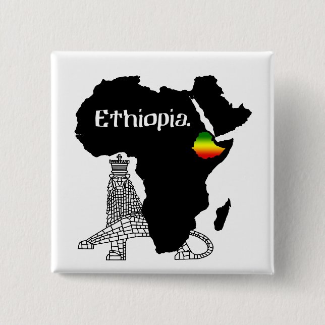 ETHIOPIA / LION of JUDAH Pinback Button (Front)