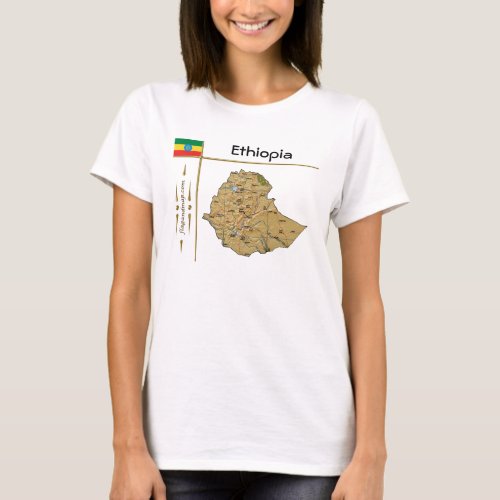 Ethiopia Map  Flag  Title T_Shirt