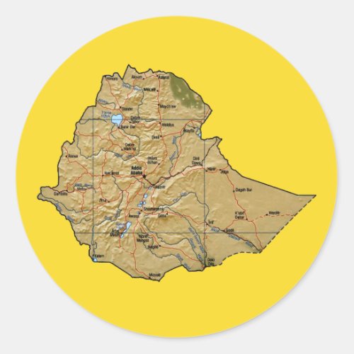 Ethiopia Map Sticker