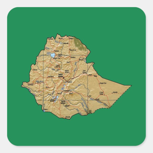 Ethiopia Map Sticker (Front)