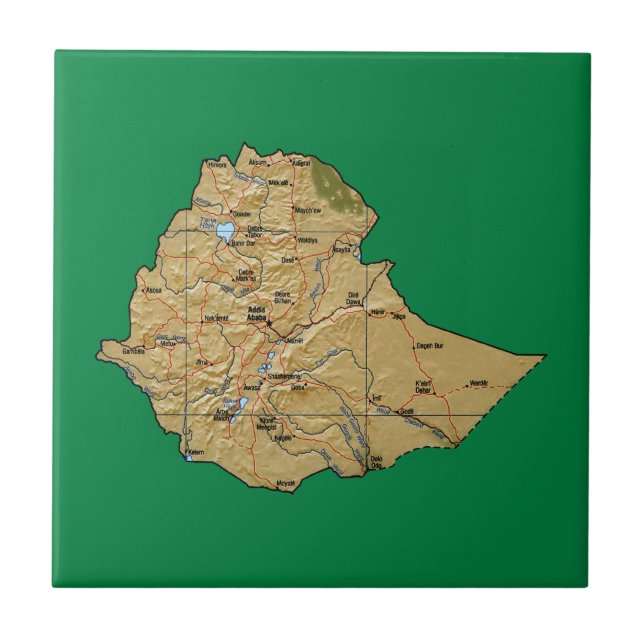 Ethiopia Map Tile (Front)