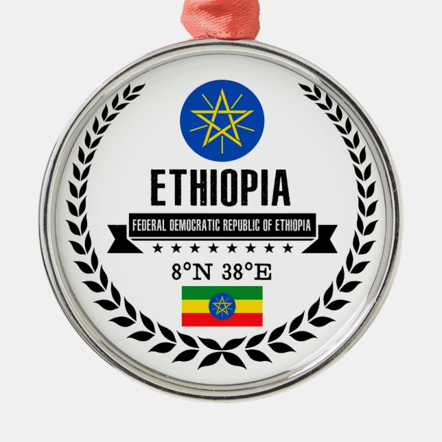 Ethiopia Metal Ornament (Front)