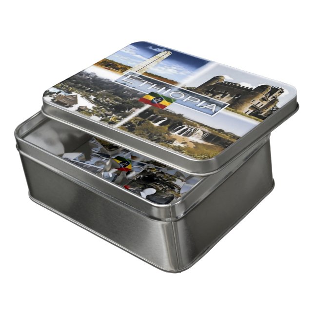 Ethiopia - Mosaic - Jigsaw Puzzle (Lid Open)