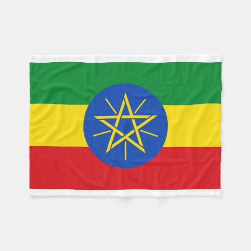 Ethiopia National World Flag Fleece Blanket