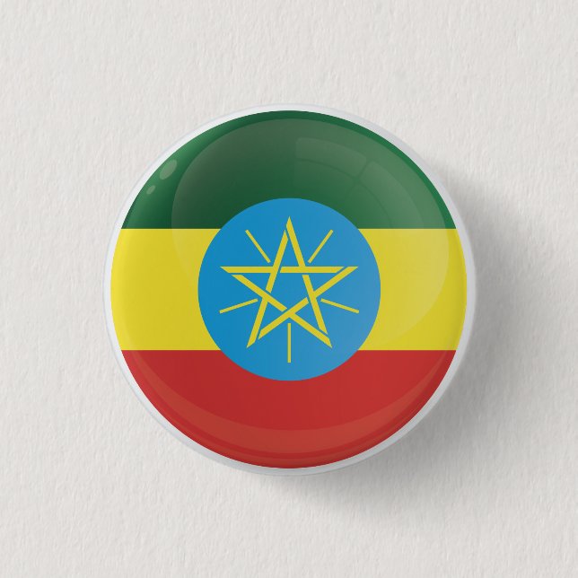 Ethiopia  Round Icon Flag Button (Front)