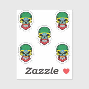 Ethiopia Smiling Skull Flag Sticker