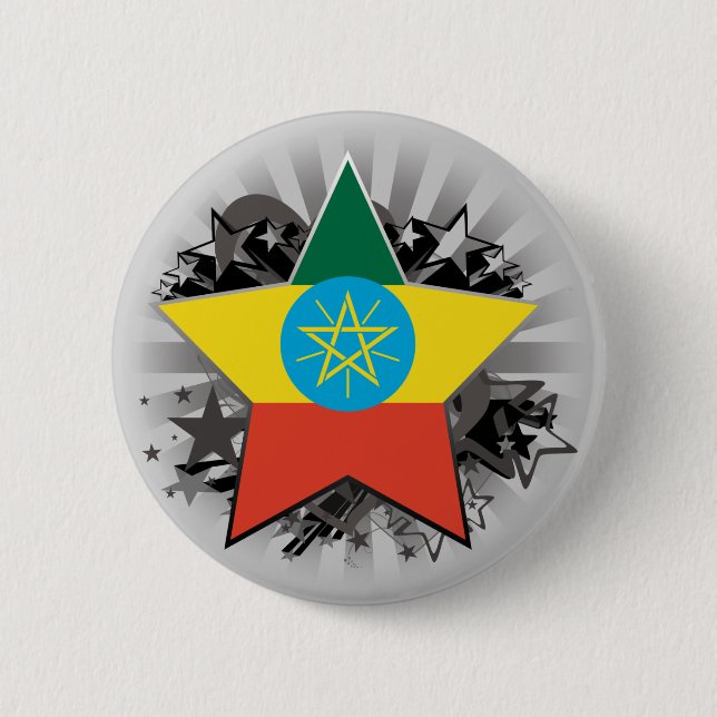 Ethiopia Star Pinback Button (Front)