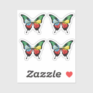Ethiopia Swallowtail Butterfly Flag Sticker
