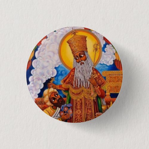 Ethiopia Trinity Relgion Jah Rasta Reggae Roots Button