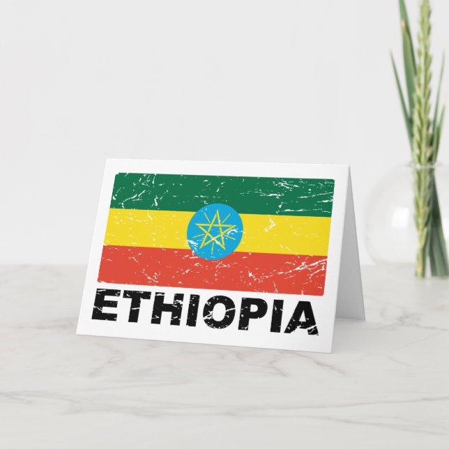 Ethiopia Vintage Flag Card (Front)