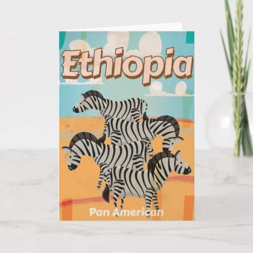 Ethiopia Vintage Travel Poster Holiday Card
