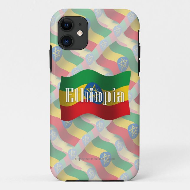 Ethiopia Waving Flag Case-Mate iPhone Case (Back)