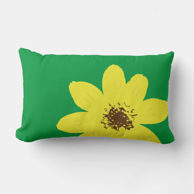 Ethiopian Adey Abeba Flower Lumbar Pillow (Front)