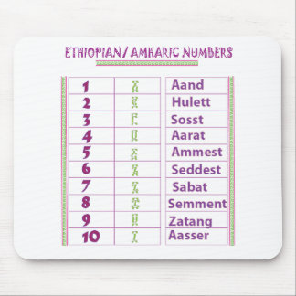 Ethiopian/Amharic Numbers Mouse Pad