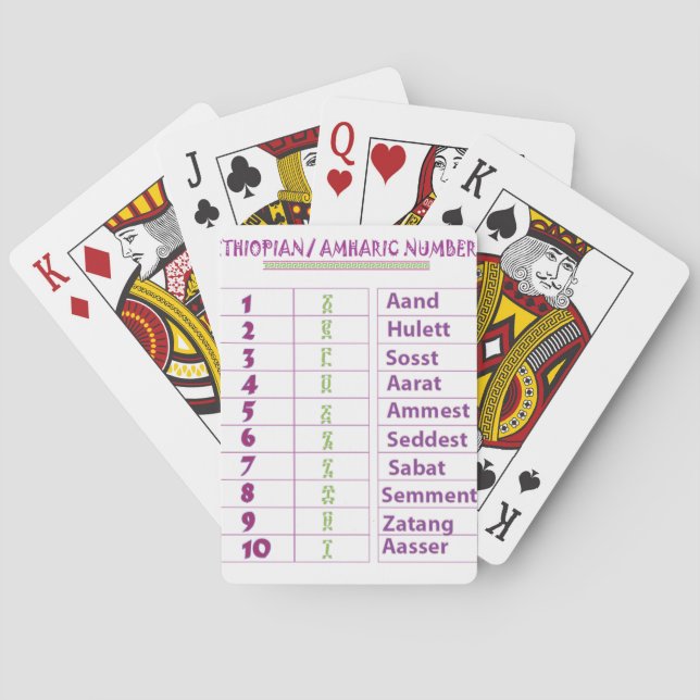 Ethiopian/Amharic Numbers Poker Cards (Back)