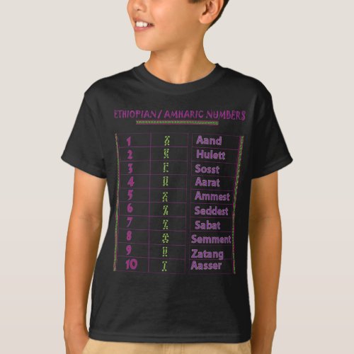 EthiopianAmharic Numbers T_Shirt