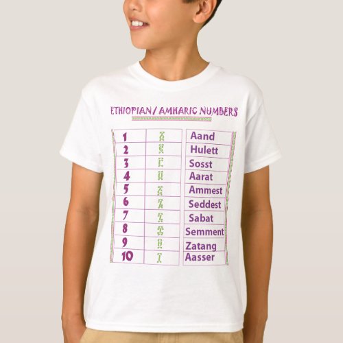 EthiopianAmharic Numbers T_Shirt