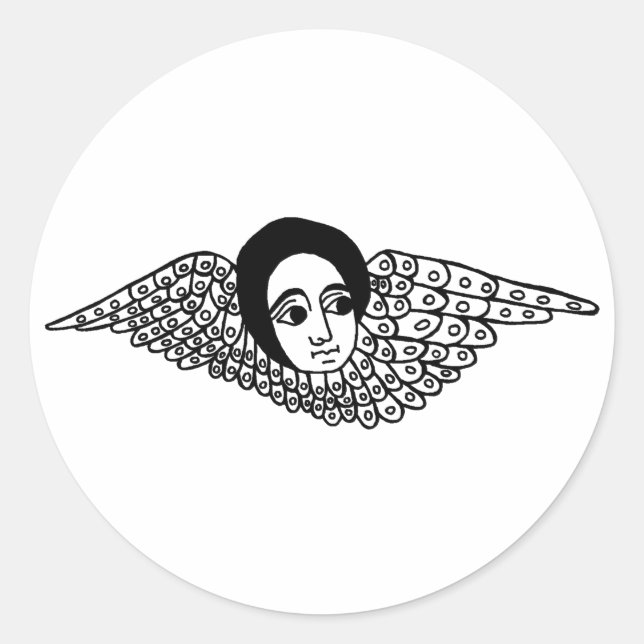 Ethiopian angel classic round sticker (Front)