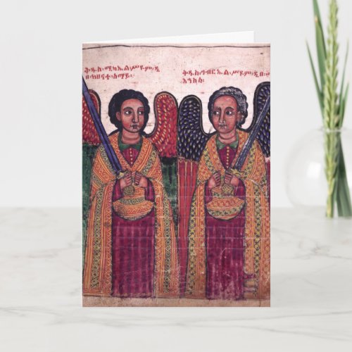 Ethiopian Archangels Michael and Gabriel Christmas Holiday Card