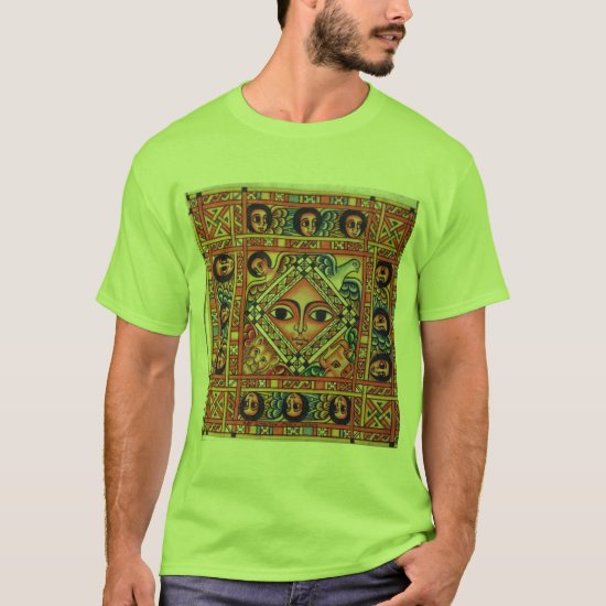 Ethiopian Bible Church Painting - Green T-Shirt