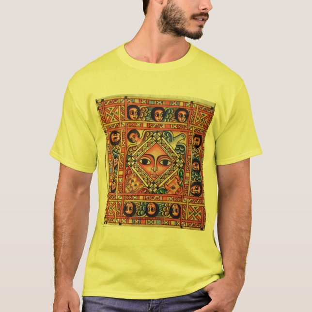 Ethiopian Bible Church Painting - Yellow T-Shirt (Front)