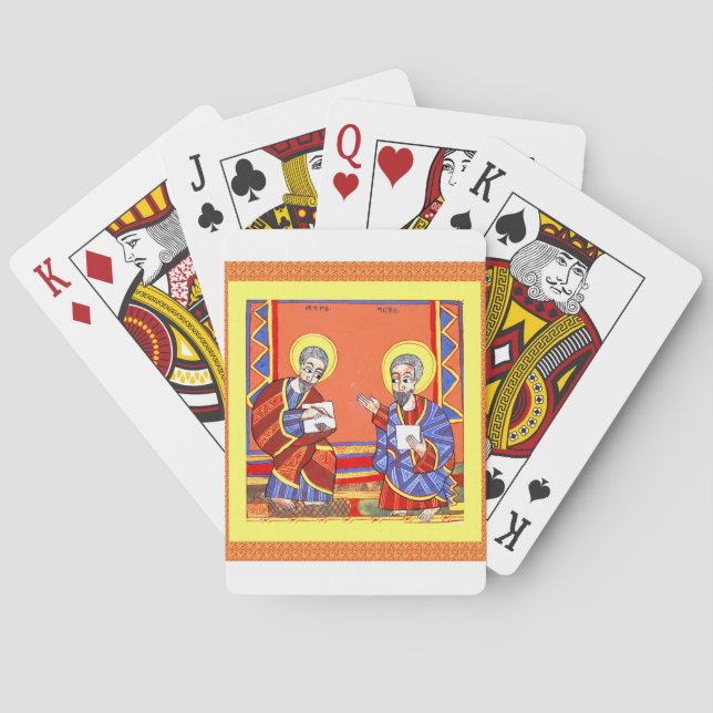 Ethiopian-Bible-Saint-Luke-Saint-John Poker Cards (Back)