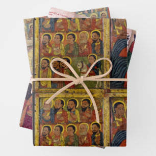 Ethiopian Black Madonna and Child with Saints Wrapping Paper Sheets