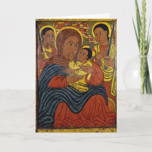 Ethiopian Black Madonna with Jesus Christmas Card