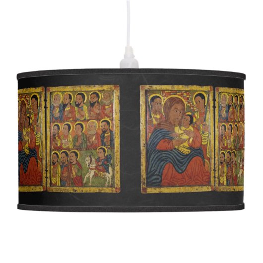 Ethiopian Black Madonna with Jesus Hanging Lamp (Right)