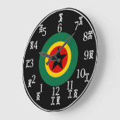 Ethiopian BLK Star Clock - Amharic-English Numbers (Angle)