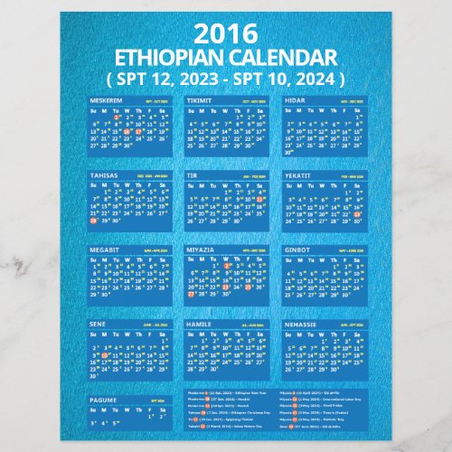 Ethiopian Calendar 2016 