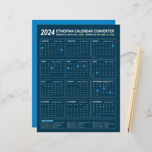 Ethiopian Calendar Converter for Year 2024