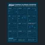 Ethiopian Calendar Converter Year 2024 Download Poster<br><div class="desc">This poster is a calendar for year 2024 that is to be used to convert Ethiopian calendar to Gregorian Calendar. It is available for download. It lists all the public holidays of Ethiopia from Januray 1st of 2024 until the end of December 2024 which falls between 2016 and 2017 of...</div>