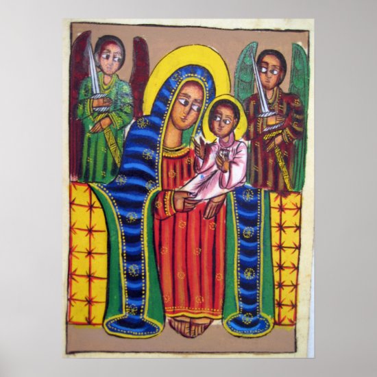Ethiopian Church Painting - Black Maryam Poster