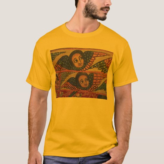 Ethiopian Church Painting - Gold Angels T-Shirt