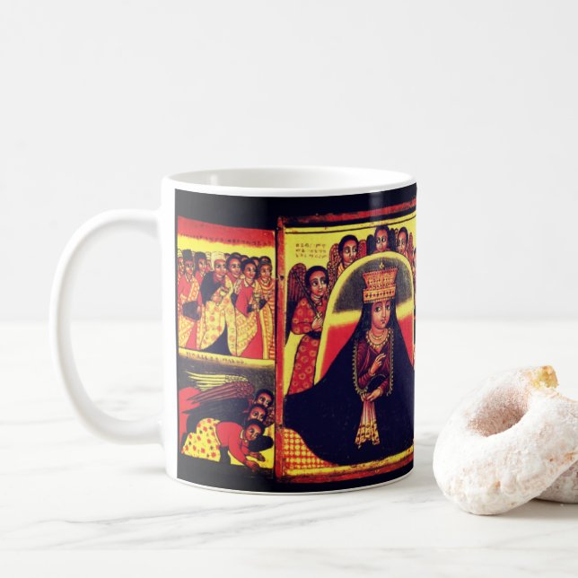 Ethiopian Church Painting - Maryam Mug (With Donut)