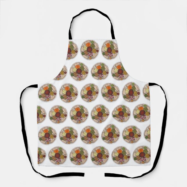 Ethiopian Cooking Food Platter Injera Wat Lentils Apron (Front)
